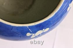 Antique Chinese Blue and White Plum Ice Vase Jar Qing Dynasty