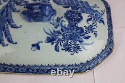 Antique Chinese Blue and White Porcelain Large Soup Tureen Cover-Lid 18thC