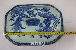 Antique Chinese Blue and White Porcelain Large Soup Tureen Cover-Lid 18thC