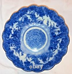 Antique Chinese Canton Blue and White Porcelain Bowl, 19th Century Qing Dynasty