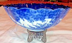 Antique Chinese Canton Blue and White Porcelain Bowl, 19th Century Qing Dynasty