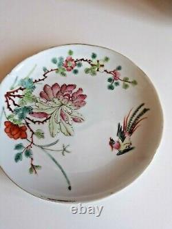 Antique Chinese Famille Rose Plate Qing TONGZHI Mark & Period Phoenix Nonya