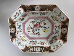 Antique Chinese Famille Rose Porcelain Plate Qing Dynasty Qianlong Period