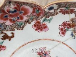 Antique Chinese Famille Rose Porcelain Plate Qing Dynasty Qianlong Period