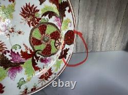 Antique Chinese Famille Rose Porcelain Plate Qing Dynasty Qianlong Period