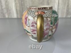 Antique Chinese Famille Rosr Mandarin Porcelain Teapot Qianlong Period Qing Dyna