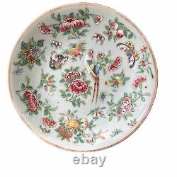 Antique Chinese Fencai Rose Family hand painted plate circa late 1800s