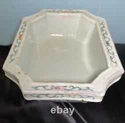 Antique Chinese Flower Pot Tray Octagonal Qing Porcelain Hand Painted