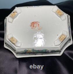 Antique Chinese Flower Pot Tray Octagonal Qing Porcelain Hand Painted