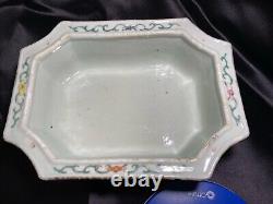 Antique Chinese Flower Pot Tray Octagonal Qing Porcelain Hand Painted