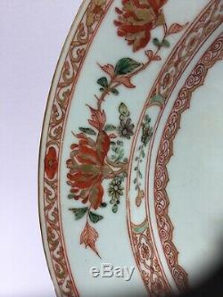Antique Chinese Kangxi Era (1622-1722) Iron Red & Gold Porcelain Charger / Plate