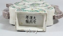 Antique Chinese Kangxi Mark Famille Verte Puzzle Teapot