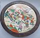 Antique Chinese Nanking Warriors Famille Verte Porcelain Charger Plate 14.5 In's