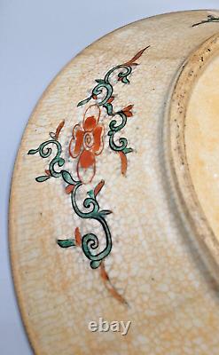 Antique Chinese Nanking Warriors Famille Verte Porcelain Charger Plate 14.5 in's