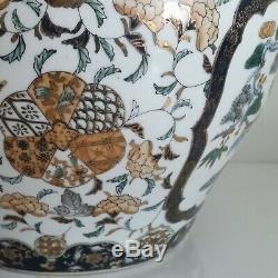 Antique Chinese Oriental Asian Large Porcelain HandPainted Koi Fish Bowl Planter