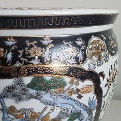 Antique Chinese Oriental Asian Large Porcelain HandPainted Koi Fish Bowl Planter