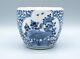 Antique Chinese Porcelain Blue And White Lotus Bat Pot Qing Dynasty 19th Century