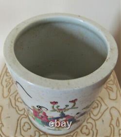 Antique Chinese Porcelain Brush Pot, Tongzhi mark (1862-74), H11cm x 9cm Diam