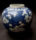 Antique Chinese Porcelain Ginger Jar Prunus Blossom Kangxi Stamped Blue & White