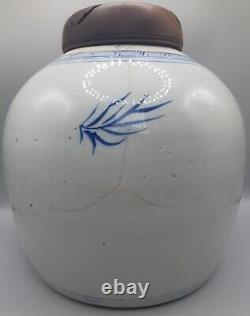 Antique Chinese Porcelain Jar with Peony Qing Period 10 inches high & diameter