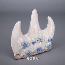 Antique Chinese Porcelain Mountain-Form Calligraphy Brush Rest With Sanxing Gods