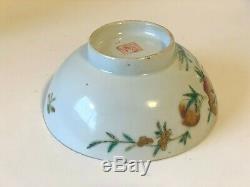 Antique Chinese Porcelain Painted Rice Bowl Signed