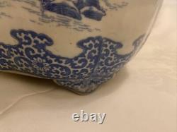 Antique Chinese Porcelain Plant Pot Hand painted Beautifully Shaped