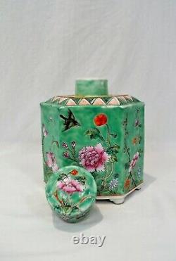 Antique Chinese Porcelain Tea Caddy Republic Period Ex Cond