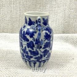 Antique Chinese Porcelain Vase Hand Painted Blue and White Xuande Mark C. 1920