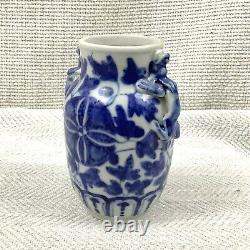 Antique Chinese Porcelain Vase Hand Painted Blue and White Xuande Mark C. 1920