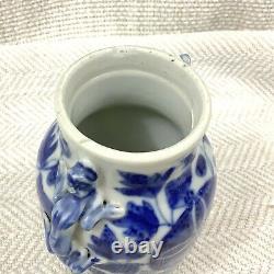 Antique Chinese Porcelain Vase Hand Painted Blue and White Xuande Mark C. 1920