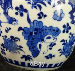 Antique Chinese Qing Porcelain Blue & White Ginger Jar