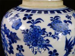 Antique Chinese Qing Porcelain Blue & White Ginger Jar