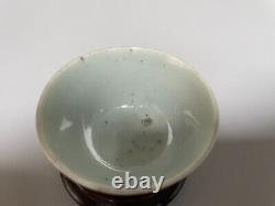 Antique Chinese blue and white porcelain tea cup Qing Dynasty