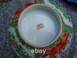 Antique Chinese cantonese hand painted porcelain bowl and teapot