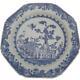 Antique Chinese Export Porcelain Qianlong Blue & White Hexagonal Soup Plate 1780