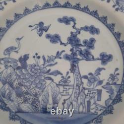 Antique Chinese export porcelain Qianlong blue & white hexagonal soup plate 1780