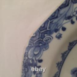 Antique Chinese export porcelain Qianlong blue & white hexagonal soup plate 1780