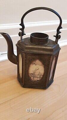 Antique Chinese pewter teapot Mid 20th century