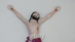 Antique Christ Jesus Figurine Porcelain Hand Painted Statue Religious White 19th