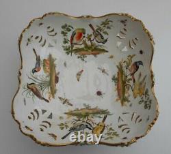 Antique Coalport Bowl Hand Painted Birds Schneeballen Decoration On The Outside