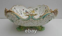 Antique Coalport Bowl Hand Painted Birds Schneeballen Decoration On The Outside