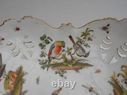 Antique Coalport Bowl Hand Painted Birds Schneeballen Decoration On The Outside