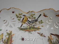 Antique Coalport Bowl Hand Painted Birds Schneeballen Decoration On The Outside