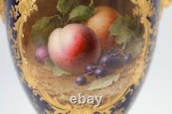 Antique Coalport Vase and Cover Hand Painted Fruit by Arthur Bowdler V7540 Circa