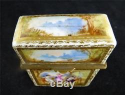 Antique Continental Hand Painted Porcelain Box Card / Cigarette Case Signed Max
