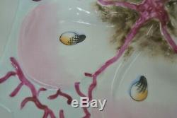 Antique Continental Hand-Painted Porcelain Oyster Plate
