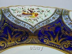 Antique Copeland English Handpainted Cobalt Porcelain Bowl Underplate Flowers