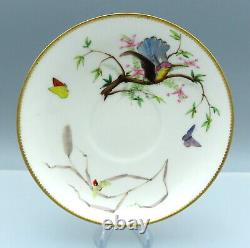 Antique Copeland Porcelain Plate Rare Hand Painted Hummingbird Victorian 19thC