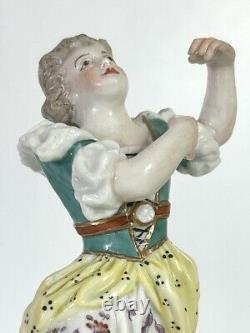 Antique Crown Derby Porcelain Figurine Dancer Dancing Girl Child Hand Painted
